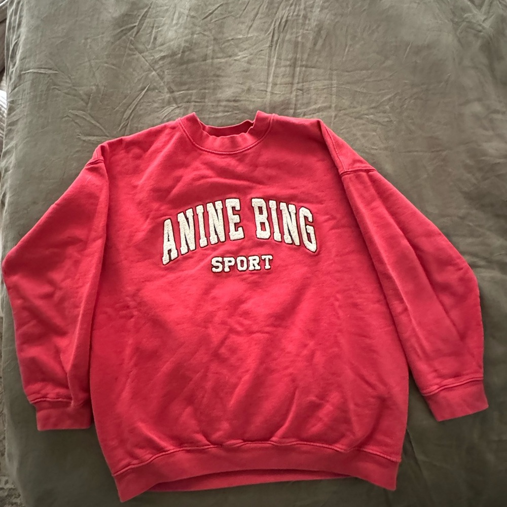 Anine Bing Sport Red Tyler Sweatshirt. AUTHENTIC